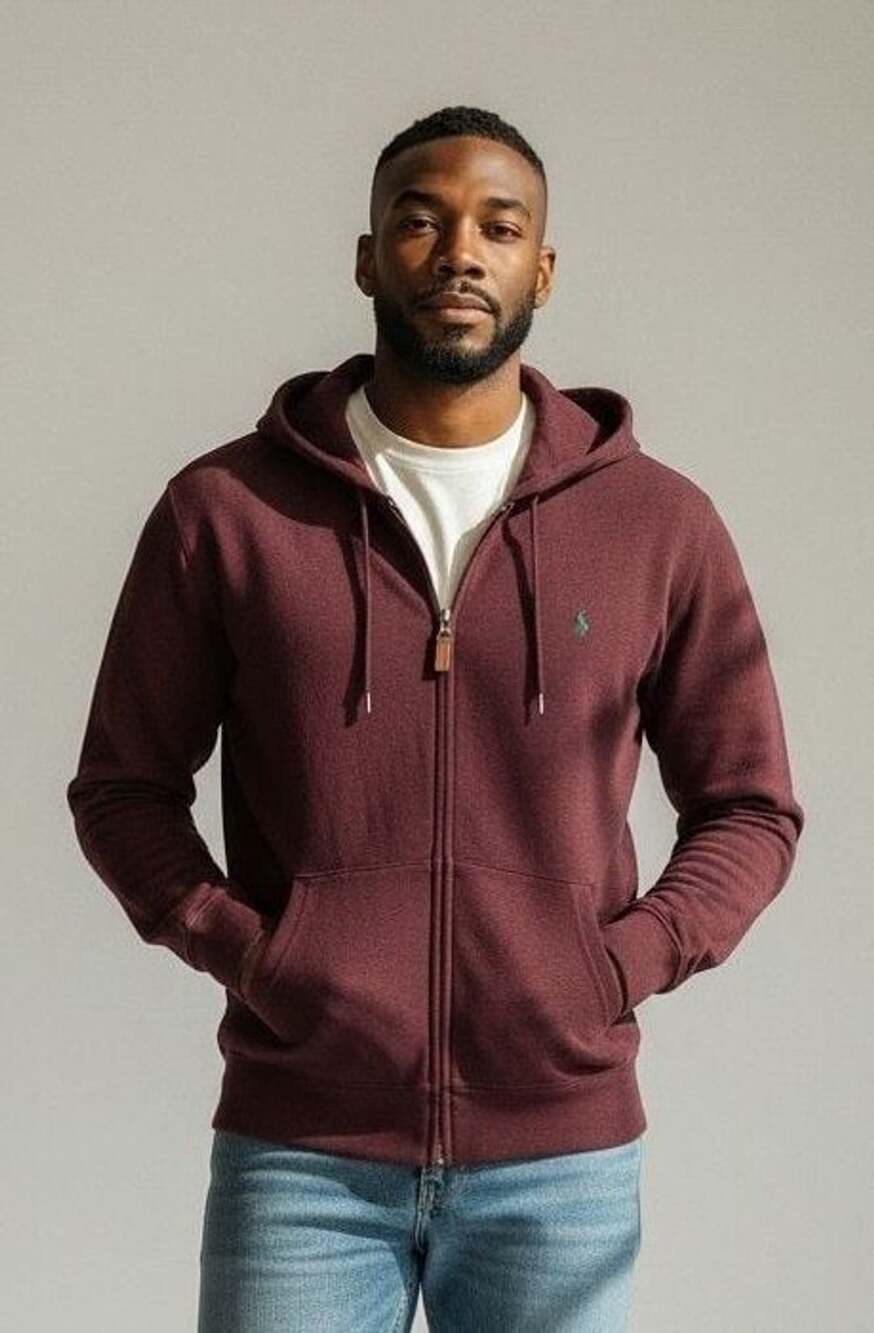 Polo Ralph Lauren Full-Zip Hoodie Size M Burgundy
